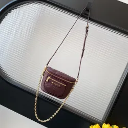 Louis Vuitton Coussin PM Crossbody Bag – Burgundy Monogram Empreinte Leather with Gold-Tone Hardware #B59165