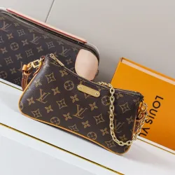 Louis Vuitton Liv Pochette Handbag (M83008) - Monogram Canvas, Detachable Chain/Strap, 24.5×13.5×6.5cm #B59990