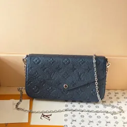  Pochette Metis Crossbody Bag – Iridescent Navy Monogram Empreinte Leather (Silver-Tone Chain Strap) #B58778