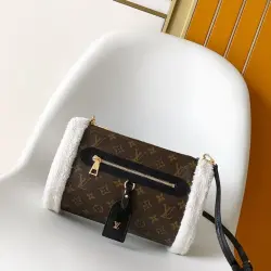 Louis Vuitton Teddy Mitt Handbag (M26853) - Monogram Shearling, Detachable Strap, 27×24×19cm #B59992