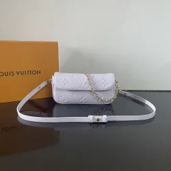 Louis Vuitton White Embossed Monogram Crossbody Bag With Chain Strap And Adjustable Belt size:23×12×4cm #B54276