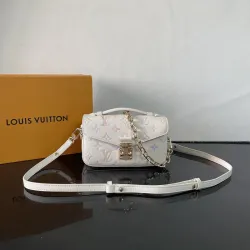 Louis Vuitton White Multicolor Monogram Crossbody Bag With Gold Lock And Chain Strap size:21×13×6cm #B54275