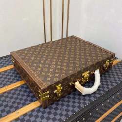  Monogram hard sided Briefcase/Suitcase Unisex brown #999930589