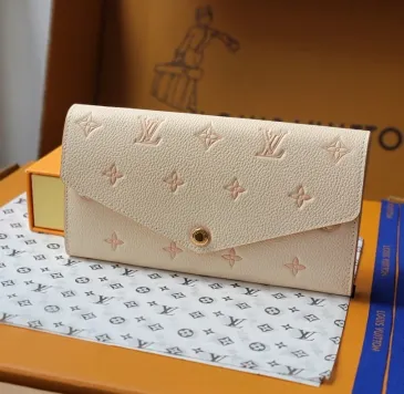 LV M60531 Monogram Empreinte Long Wallet - Cream Pink #B60902 LV M60531 Monogram Empreinte Long Wallet - Cream Pink #B60902