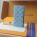Louis Vuitton AAA+ Long Wallets Monogram Shadow Cowhide leather Grey/Blue #B54374