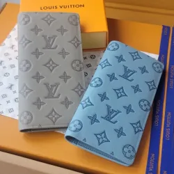 Louis Vuitton AAA+ Long Wallets Monogram Shadow Cowhide leather Grey/Blue #B54374
