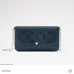 Louis Vuitton Card Holder with Charm – Iridescent Navy Monogram Empreinte Leather (Silver-Tone Hardware) #B58780