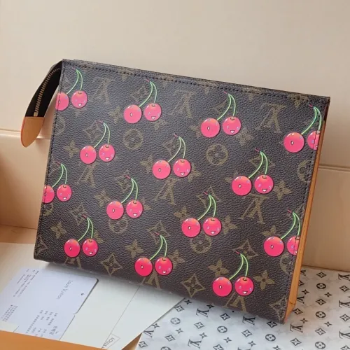 Louis Vuitton M14372 Cherry-Print Pouch - Monogram Canvas with Glossy Zipper & Washable Lining #B59488