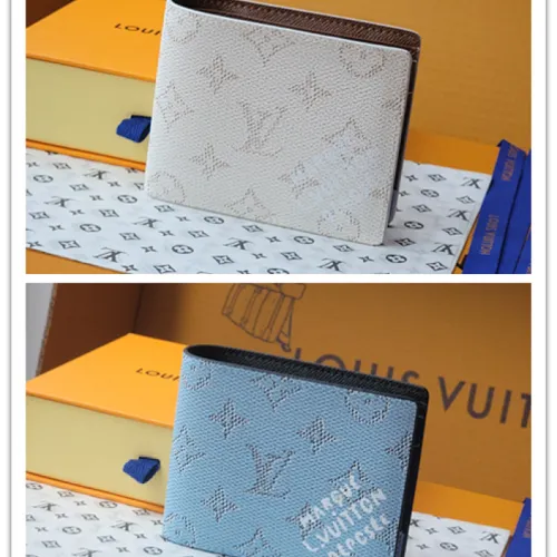 Louis Vuitton M14691 Chip Version Wallet - White/Blue Pattern (Chip-Enabled) #B59472