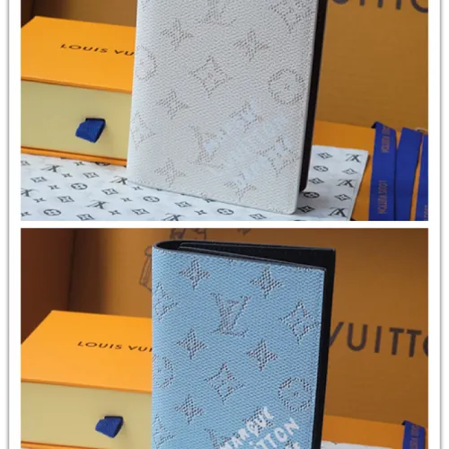 Louis Vuitton M15075 Chip Version Passport Cover - White/Blue Monogram Pattern #B59464