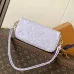 Louis Vuitton M25714 Wallet On Chain Ivy - Monogram Empreinte Leather (White) with Microchip #B60509
