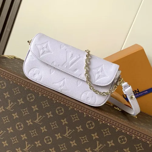Louis Vuitton M25714 Wallet On Chain Ivy - Monogram Empreinte Leather (White) with Microchip #B60509