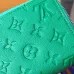 Louis Vuitton M25998 Full-Zip Wallet - Green Monogram Pattern Premium Leather Card Holder & Coin Purse #B59486