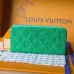 Louis Vuitton M25998 Full-Zip Wallet - Green Monogram Pattern Premium Leather Card Holder & Coin Purse #B59486