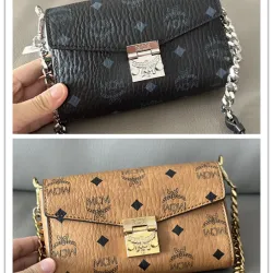 MCM Small Envelope Crossbody Bag, Visetos Monogram, Style 65008 11-18.5-4cm #B61788