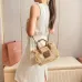 Tan/caramel Woven Fabric Handbag With Leather Trim #B50800