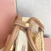 Tan/caramel Woven Fabric Handbag With Leather Trim #B50800