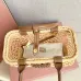 Tan/caramel Woven Fabric Handbag With Leather Trim #B50800