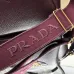 Prada 1BA362 Mini Leather Shoulder Bag - Burgundy Textured Top Version with Detachable Strap #B59501