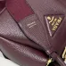 Prada 1BA362 Mini Leather Shoulder Bag - Burgundy Textured Top Version with Detachable Strap #B59501