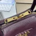 Prada 1BA362 Mini Leather Shoulder Bag - Burgundy Textured Top Version with Detachable Strap #B59501