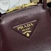 Prada 1BA362 Mini Leather Shoulder Bag - Burgundy Textured Top Version with Detachable Strap #B59501