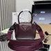 Prada 1BA362 Mini Leather Shoulder Bag - Burgundy Textured Top Version with Detachable Strap #B59501