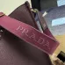 Prada 1BC073 Large Tote Bag - Burgundy Leather Crossbody Style with Adjustable Logo Strap #B59500