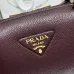 Prada 1BC145 Small Shoulder Bag - Burgundy Textured Leather Top Version with Adjustable Logo Straps #B59499