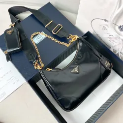 Prada AAA+ Black Gold shoulder bag #B35786