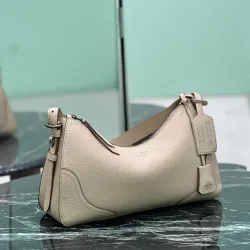 Prada Aimee Hobo Shoulder Bag (1BC280) - Travel-Inspired Bobo Silhouette, Textured Leather, 36×20×11cm #B59976