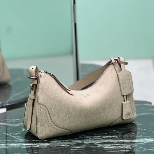 Prada Aimee Hobo Shoulder Bag (1BC280) - Travel-Inspired Bobo Silhouette, Textured Leather, 36×20×11cm #B59976