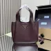 Prada BG335 2025 New Bucket Tote Bag - Burgundy Leather Large Version with Metal Logo #B59493