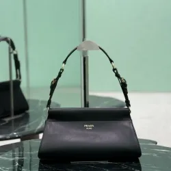 Prada Black Leather Shoulder Bag 1BC262 #B55653
