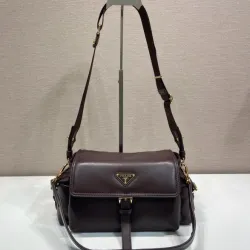 Prada Brown Leather Crossbody Bag 1BD394 #B55656