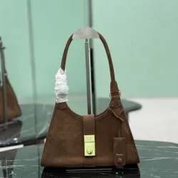 Prada Brown Suede Handbag 1BG580  #B55240