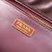 Prada Cahier Messenger Bag (2 Colors) – Burgundy/Black Leather with Gold-Tone Triangle Logo & Buckle Hardware #B59175