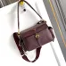 Prada Cahier Messenger Bag (2 Colors) – Burgundy/Black Leather with Gold-Tone Triangle Logo & Buckle Hardware #B59175