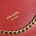 Prada Diagramme Shoulder Bag (3 Colors) – Red/White/Black Leather with Gold-Tone Chain Strap & Branding #B59174