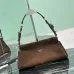 Prada Enchaîne Suede Handbag (1BC262) 2025 FW - Vintage Curved Silhouette, Removable Strap, 32.5×15.5×11cm #B59977