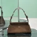 Prada Enchaîne Suede Handbag (1BC262) 2025 FW - Vintage Curved Silhouette, Removable Strap, 32.5×15.5×11cm #B59977