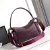 Prada Galleria Soft Shoulder Bag (2 Colors) – Burgundy/Black Leather with Gold-Tone Triangle Logo & Convertible Strap #B59176