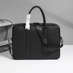 Prada Hammered leather satchel - Black - Men size:38×29×6cm #B53492