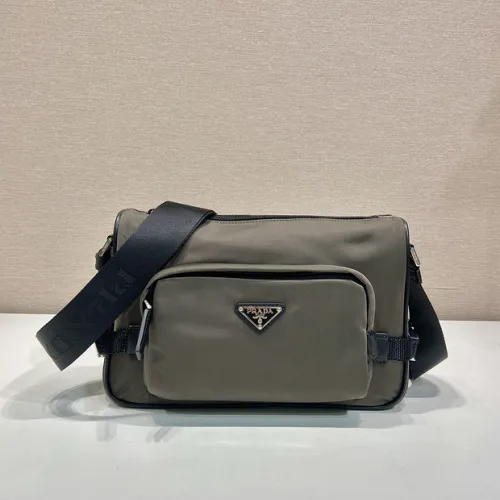 Coffee Prada Brique Saffiano leather bag size:28×17.5×10cm #B53491
