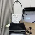 Prada 1BC261 2025 Autumn/Winter Retro Shoulder Bag - Black & White Top Version with Chain Detail #B59496