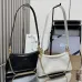 Prada 1BC261 2025 Autumn/Winter Retro Shoulder Bag - Black & White Top Version with Chain Detail #B59496