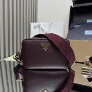 Prada BH082 Versatile Leather Tote Bag - Burgundy Top Version with Adjustable Logo Straps #B59492 Prada BH082 Versatile Leather Tote Bag - Burgundy Top Version with Adjustable Logo Straps #B59492