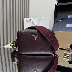 Prada BH082 Versatile Leather Tote Bag - Burgundy Top Version with Adjustable Logo Straps #B59492 Prada BH082 Versatile Leather Tote Bag - Burgundy Top Version with Adjustable Logo Straps #B59492