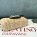 Valentino Loco VLOGO Flap Straw Shoulder Bag size:21×10×6cm #B53846