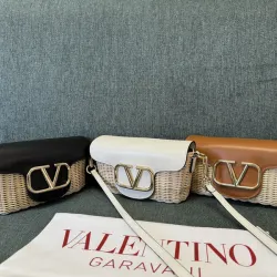 Valentino Loco VLOGO Flap Straw Shoulder Bag size:21×10×6cm #B53846